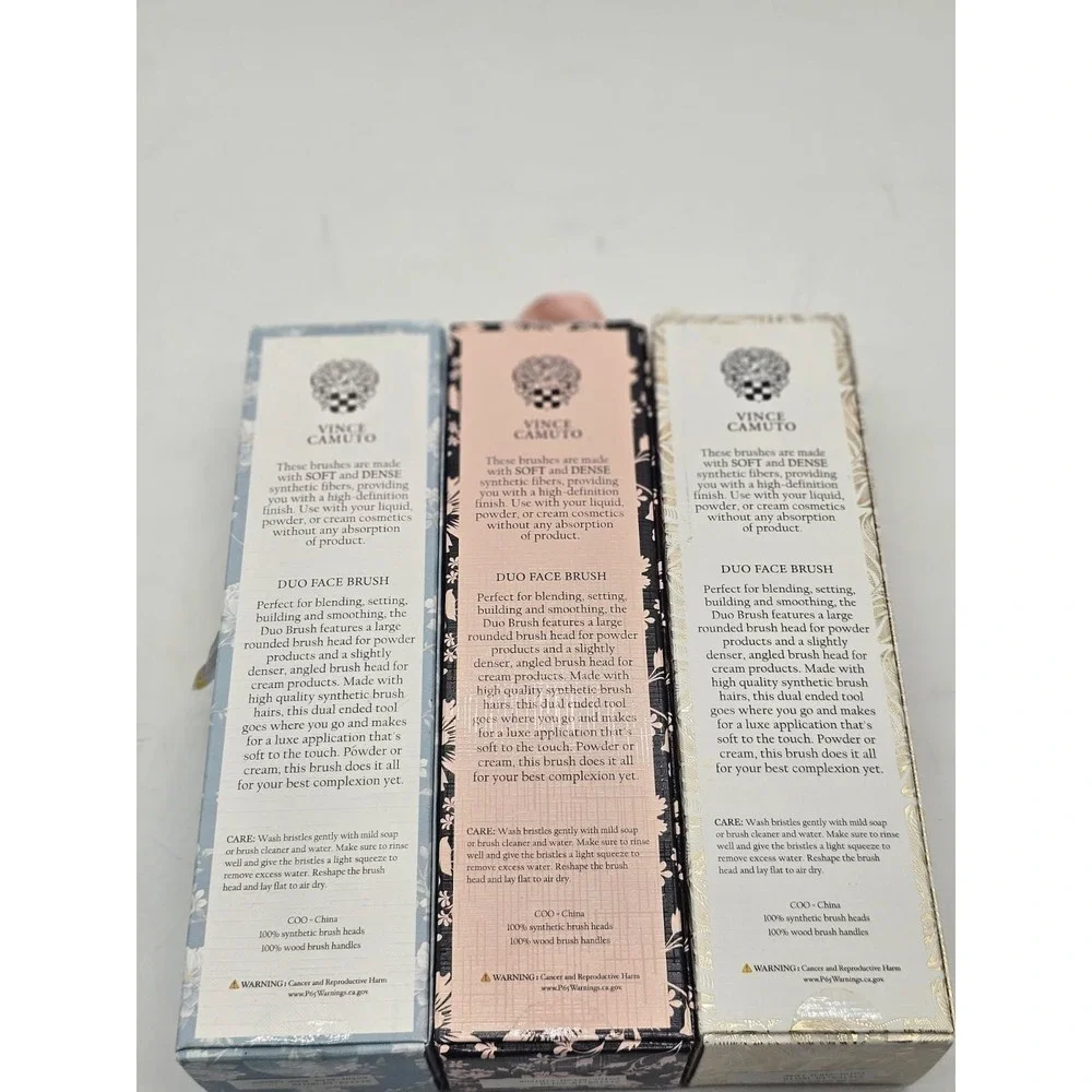 Vince Camuto Duo Face Brush Women OS Multi New Luxury Beauty Collection 3 Pack
